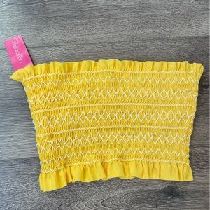 Xhilaration Yellow Bandeau Swim Top Medium